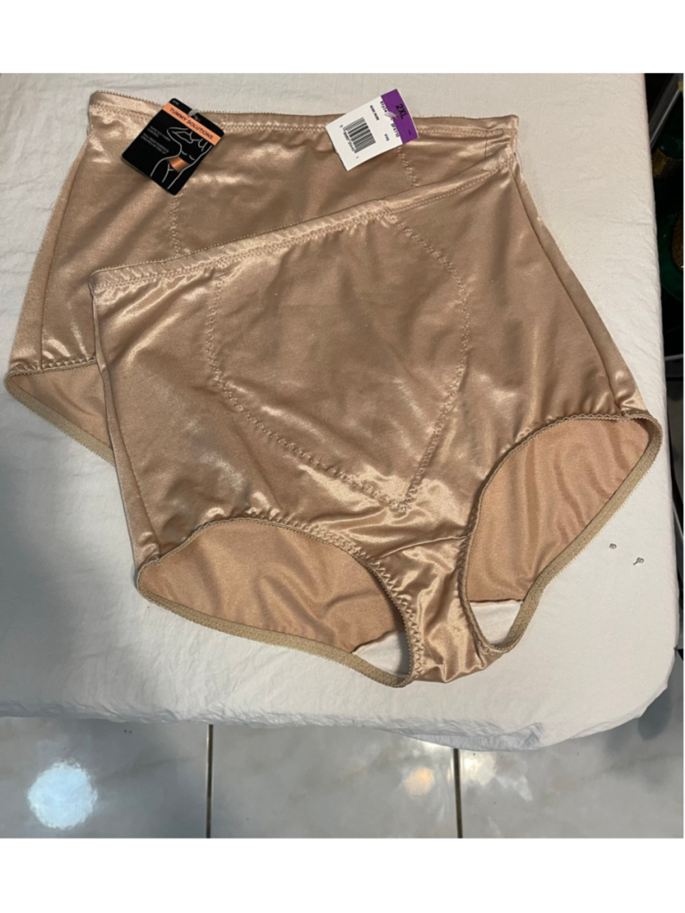 Women's Tummy Solutions Shapewear XXL Beige High-Waisted Briefs